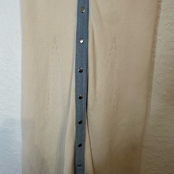 CeCe Rib Denim Trim Midi Shirtdress Size S - Picture 6 of 6